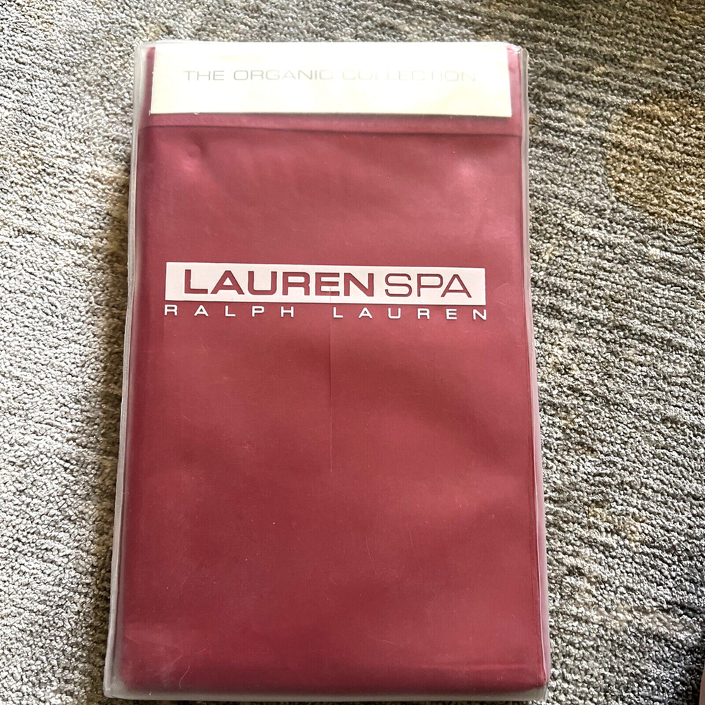 Ralph Lauren Spa Organic King Pillowcases 400 Cinnabar 2 Cases Orig 100.00 New